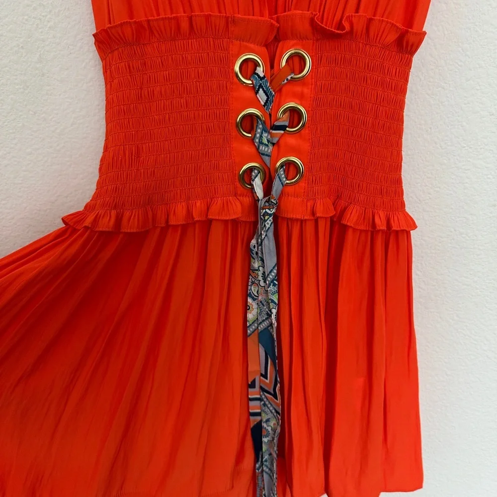 Ramy brook orange brior bianca dress Small NWT‎